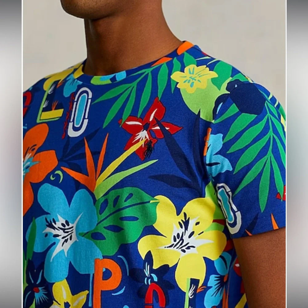 Polo Ralph Lauren Tropical Print Cotton Tee - Picture 3 of 14